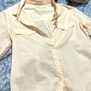 chic light pink button up